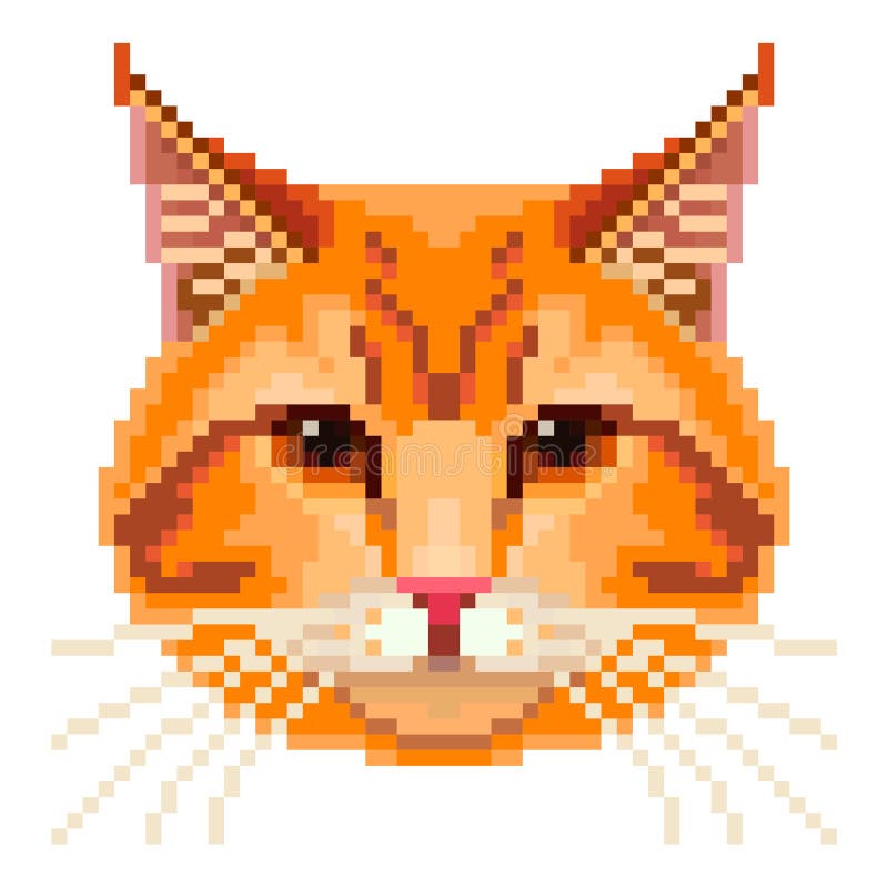 Pixel Red Cat Face Vector Stock Vector Illustration Of Pixel 62249902