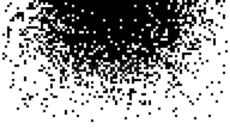 Pixel squares background. Monochrome geometric texture. Vector Illustration stock illustration