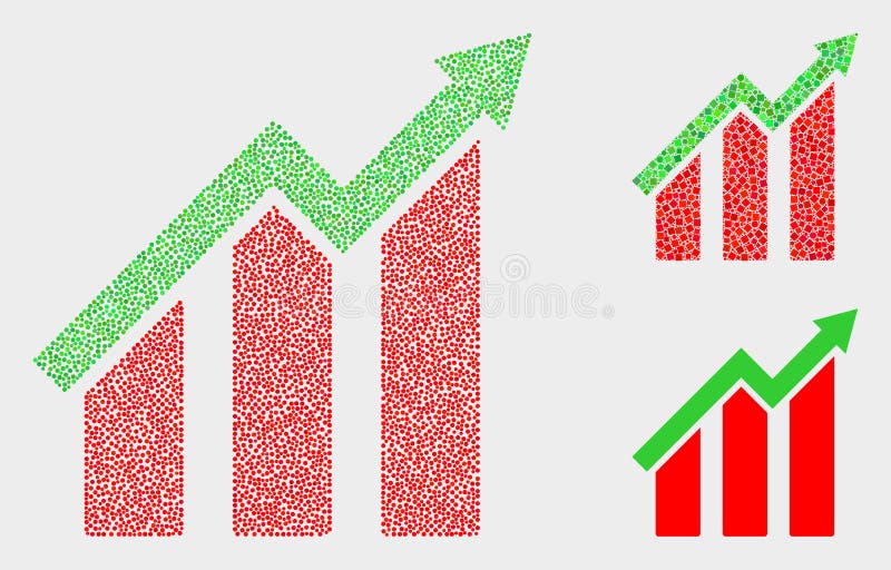Pixel Vector Growing Trend Chart Icons Stock Vector Illustration Of Analytics Circle 150941438