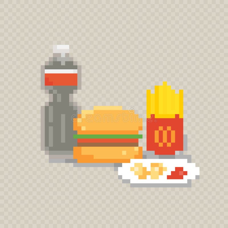 Hot Dog Pixel Art Fastfood Pixelated Fast Food Isolated