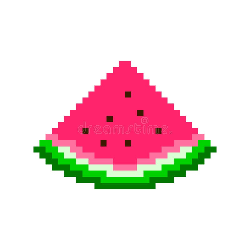 Pixel art watermelon icon 32x32 pixels Royalty Free Vector