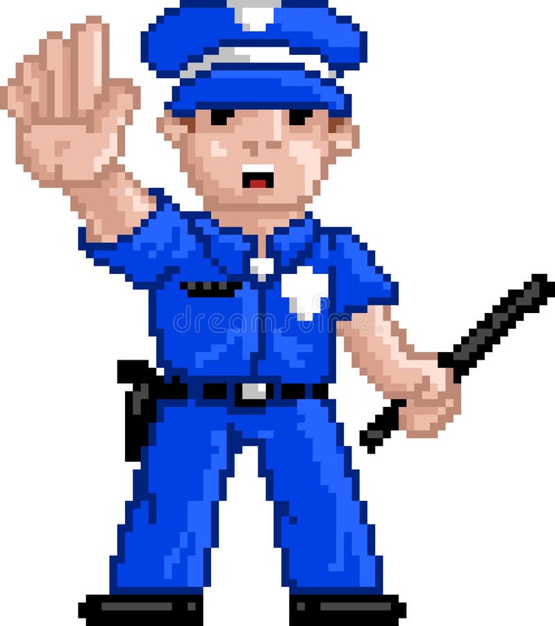 pixel art grid police Dedans primanyc