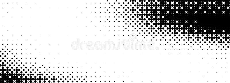 Pixelated bitmap texture background. Black dithered pattern wallpaper. Abstract glitch gradient pattern. Wide rasterized royalty free illustration