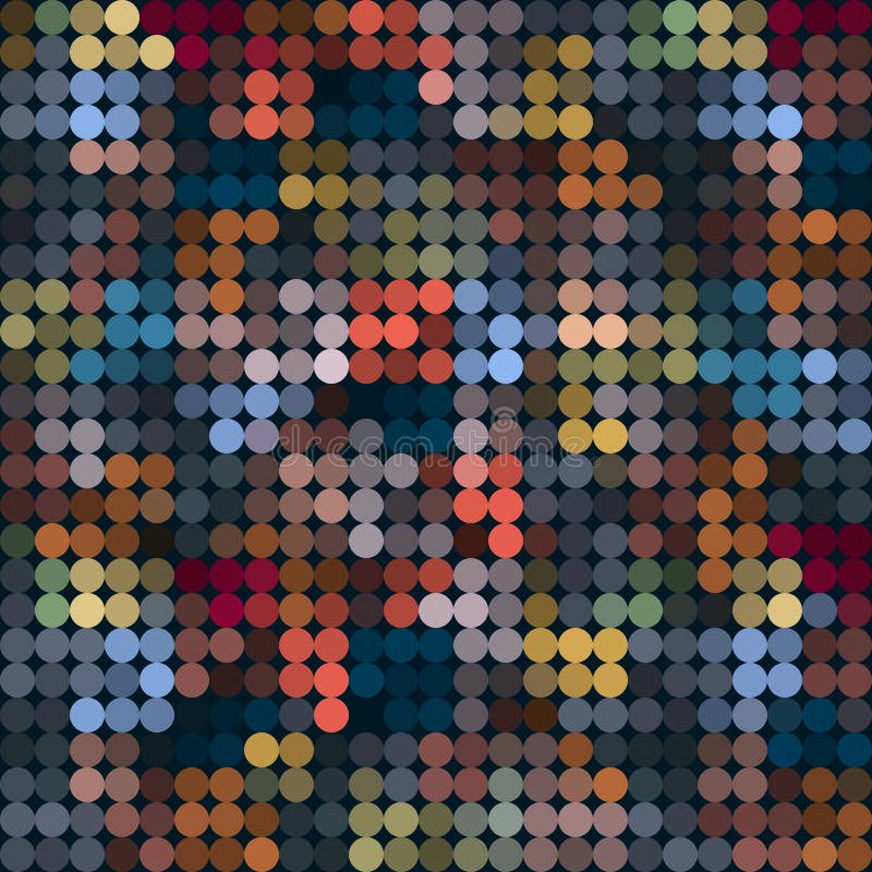 Pixelated Circles Mosaic Seamless Pattern Stock Vector - Illustration ...