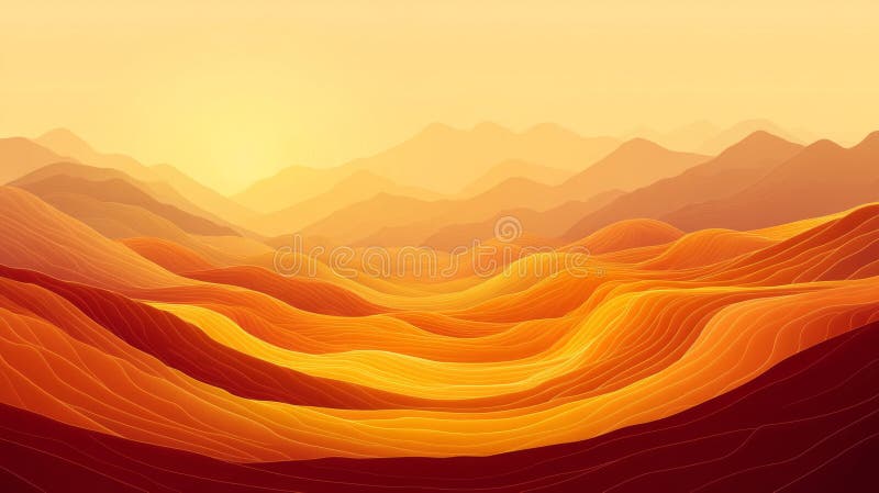 Pixelated Desert Landscape Sunset View stock illustration