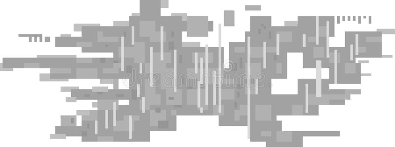 Pixelated gray and white blocks combined with vertical lines create a dynamic abstract composition, evoking feelings of royalty free illustration