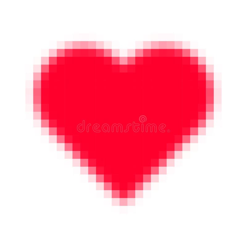Pixelated Red Heart Shape Icon Stock Vector - Illustration of care