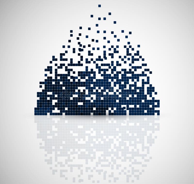 Pixelated flame icon, digital technology concept background. Pixelated flame icon, digital technology concept background
