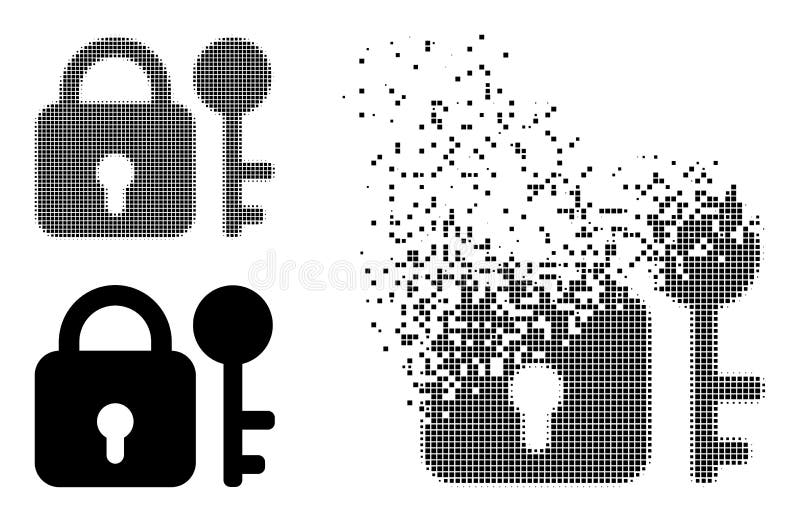 Pixeli fragmentați și pictograma pentru secretul original stock illustration
