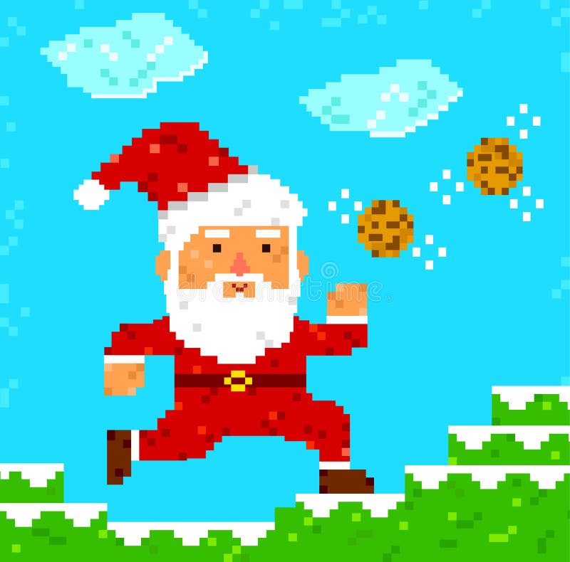 Pixelkunst de Kerstman