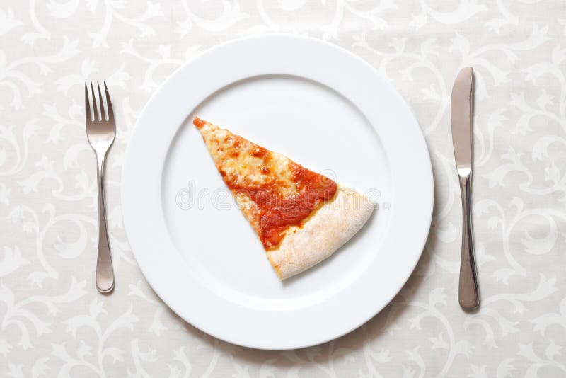 A pizza slice on a plate