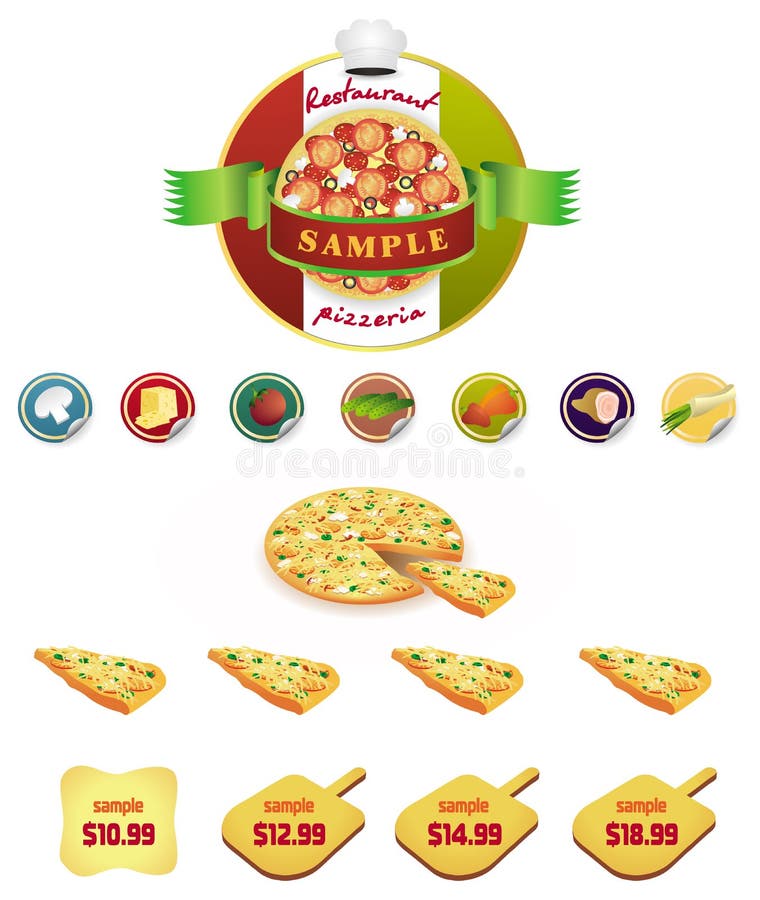 Education Paper Game for Children, Pizza Stock Vector Illustration of