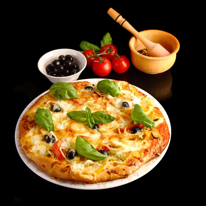 Pizza in black