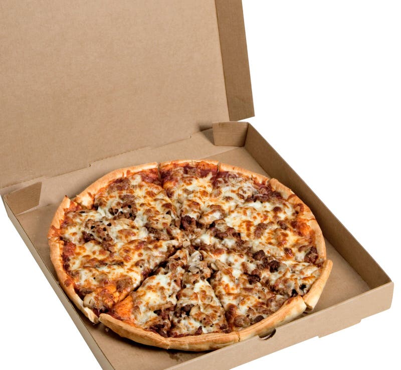 Pepperoni Pizza in a Takeaway Pizza Box Stock Image Image of french