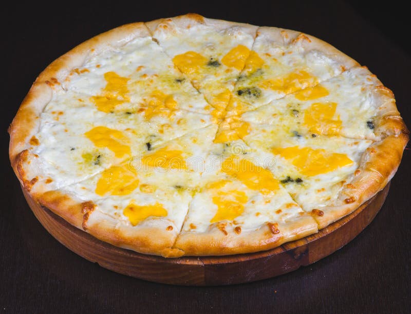 Pizza Carbonara with Bacon Cheese and Egg Stock Photo Image of