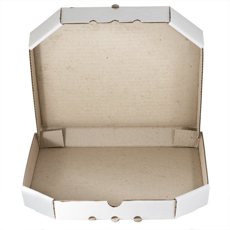 Open Cardboard Pizza Box on White Background Stock Image - Image of design,  fast: 118220403