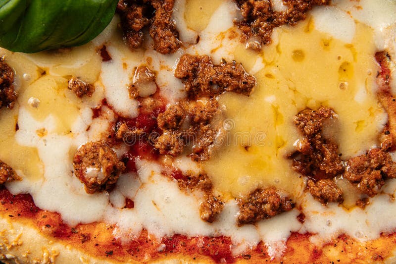 Pizza with Cheddar Cheese and Minced Beef Stock Image Image of prepared, pizza 274560141