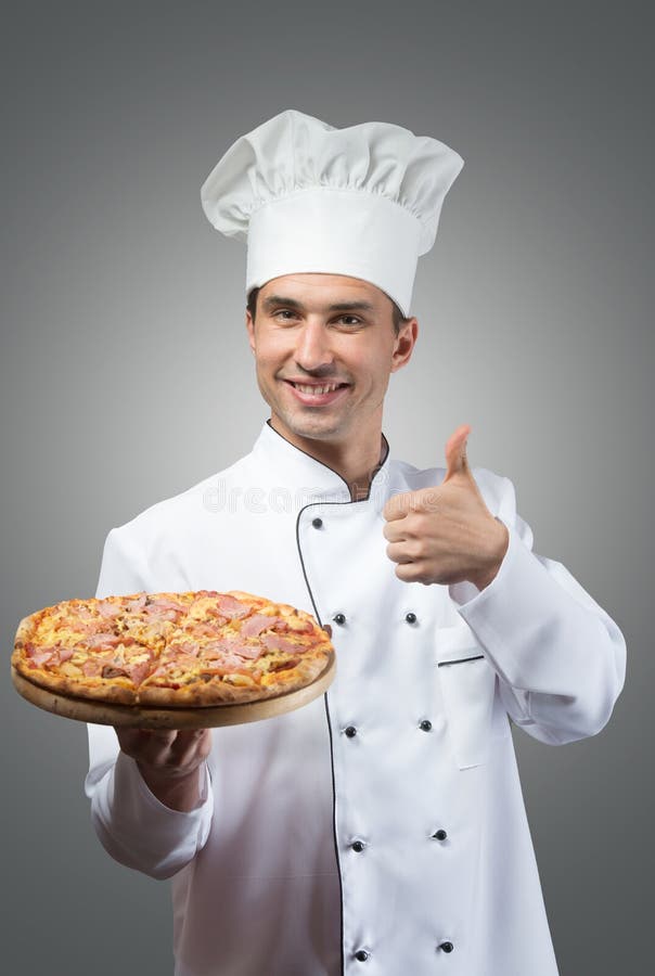 Pizza Chef stock photo. Image of clothes, caucasian, happy - 30204330