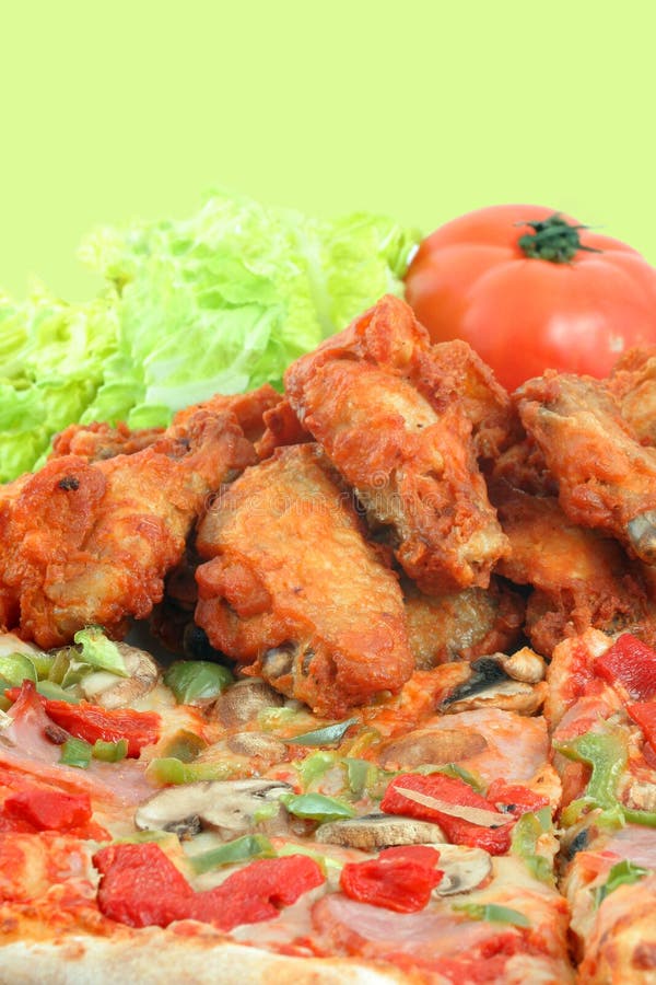 Pizza Delivery Box And Chicken Wings Stock Photo Image of cardboard