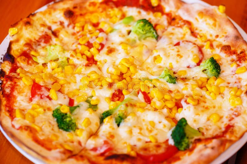 Pizza cocida fresca, profundidad del campo baja fotografía de archivo Pizza cocida fresca, profundidad del campo baja fotografía de archivo