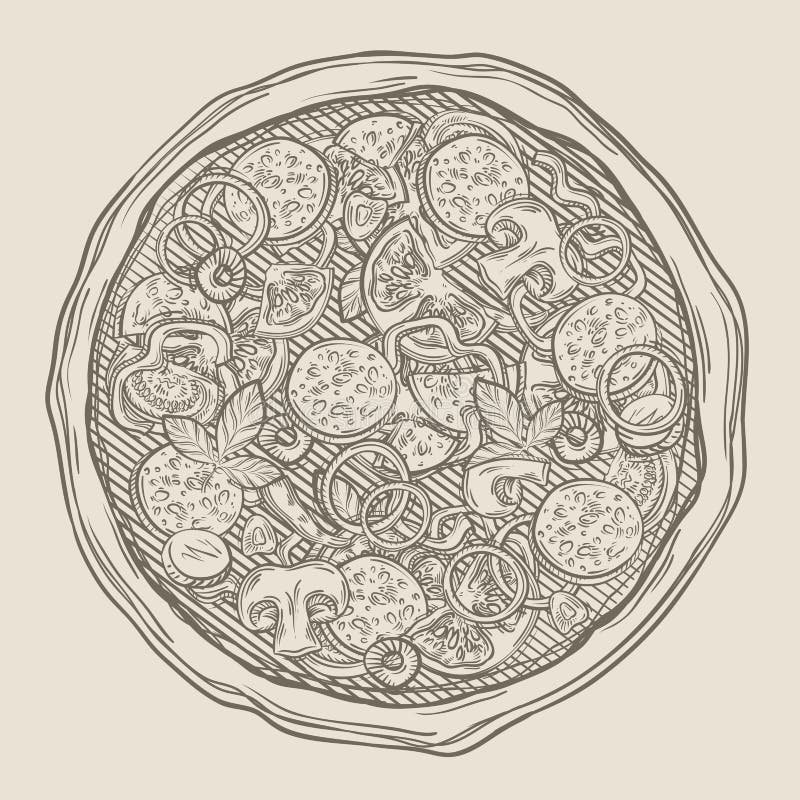 Pizza Croquis tiré par la main Illustration de vecteur illustration de vecteur Pizza Croquis tiré par la main Illustration de vecteur illustration de vecteur