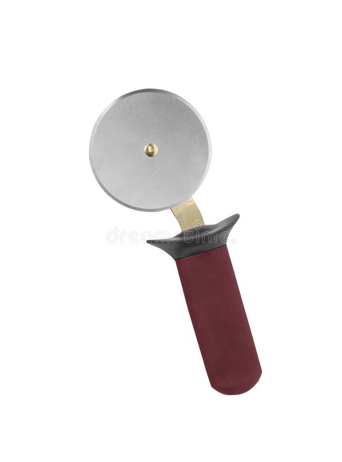 Pizza cutter isolated on white stock images