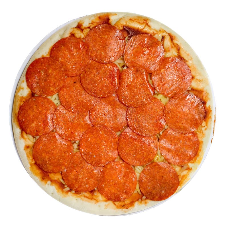 Pizza De Pepperoni Uncooked Foto de Stock Imagem de delicioso, peroni