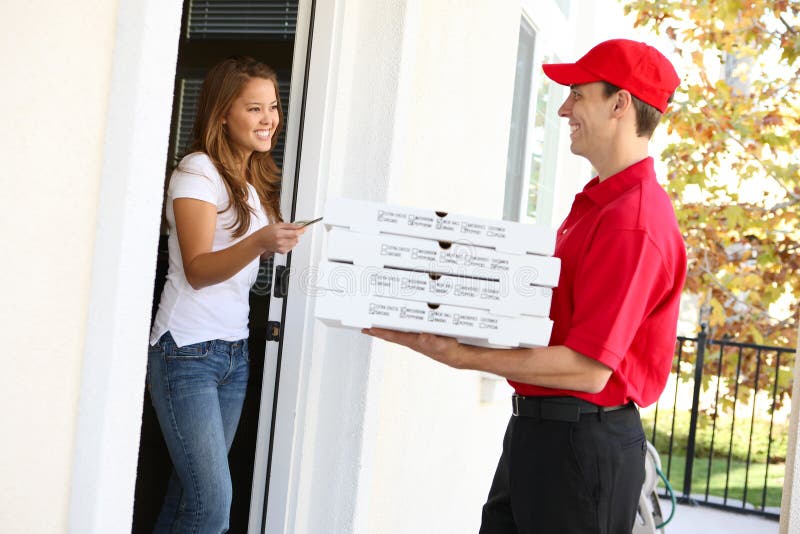 Pizza Delivery stock photo. Image of pizza, cheese, pretty - 7948740