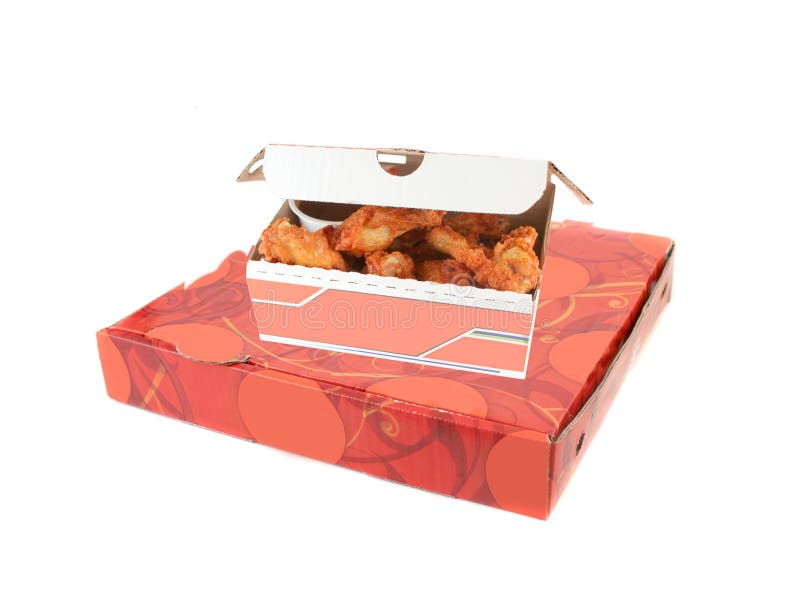 Pizza Delivery Box And Chicken Wings Stock Photo Image of pizzas