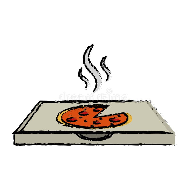 Pizza delivery box drawing stock vector. Illustration of design 82646053