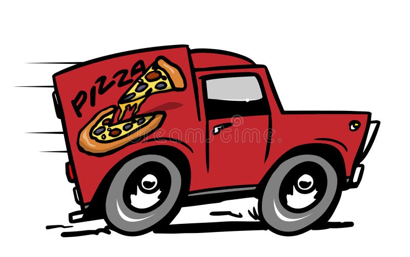 Pizza delivery car stock vector. Illustration of pizza 65328803