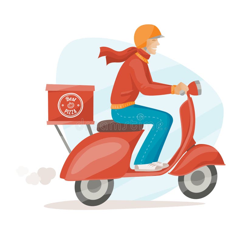 Bike food delivery vector stock vector. Illustration of shipping - 70695386