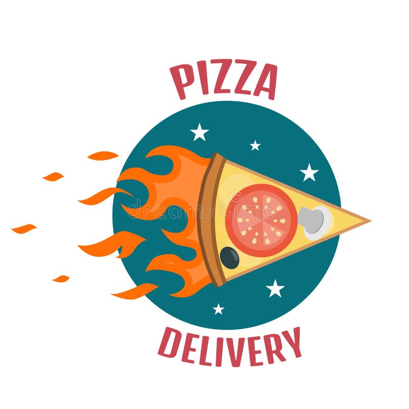 Pizza delivery logo. stock vector. Illustration of sale - 83660173
