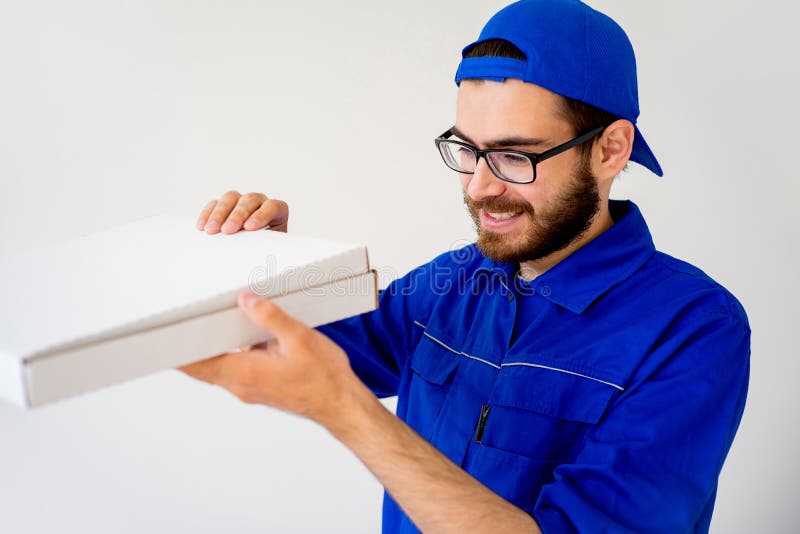 Pizza delivery man royalty free stock images