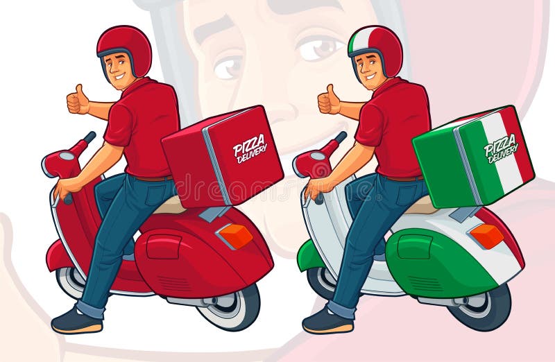 Pizza Delivery Rider with Italian Scooter Stock Illustration - Illustration of character, pizza: 209552844 Pizza Delivery Rider with Italian Scooter Stock Illustration - Illustration of character, pizza: 209552844