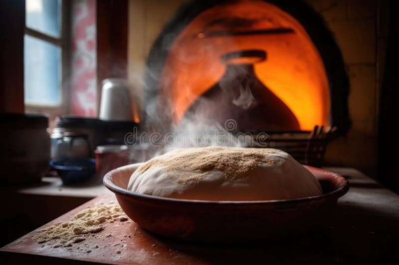 Pizza Dough Rising Next To Warm Oven Stock Illustration Illustration of flour, pizza 281276038