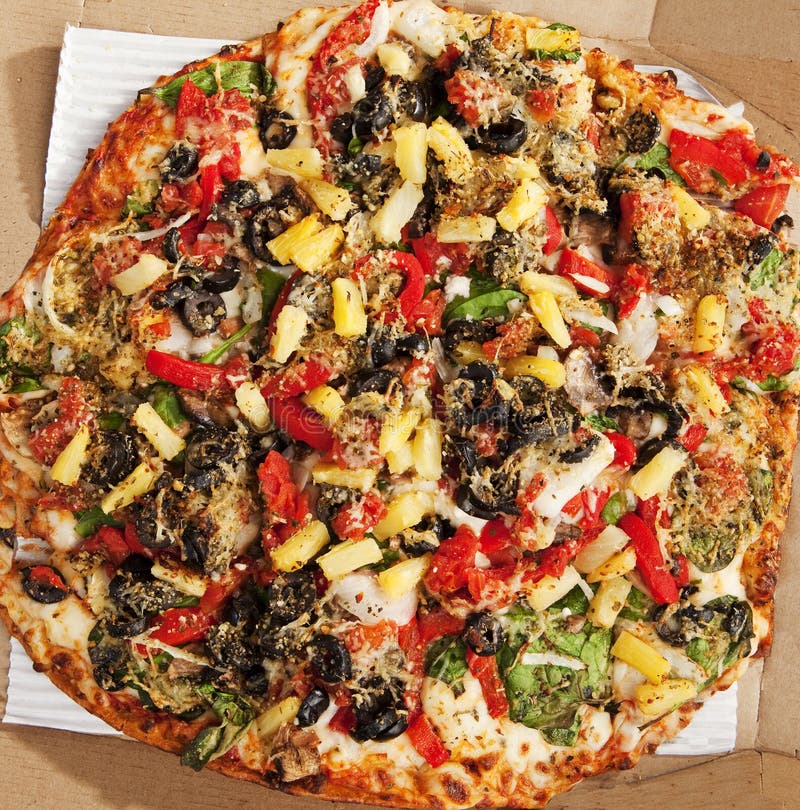Pizza fina deliciosa del vegetariano de la corteza