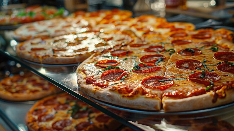 Pizza gourmet food disk bokeh fokus på utsökt matmjöl vektor illustrationer