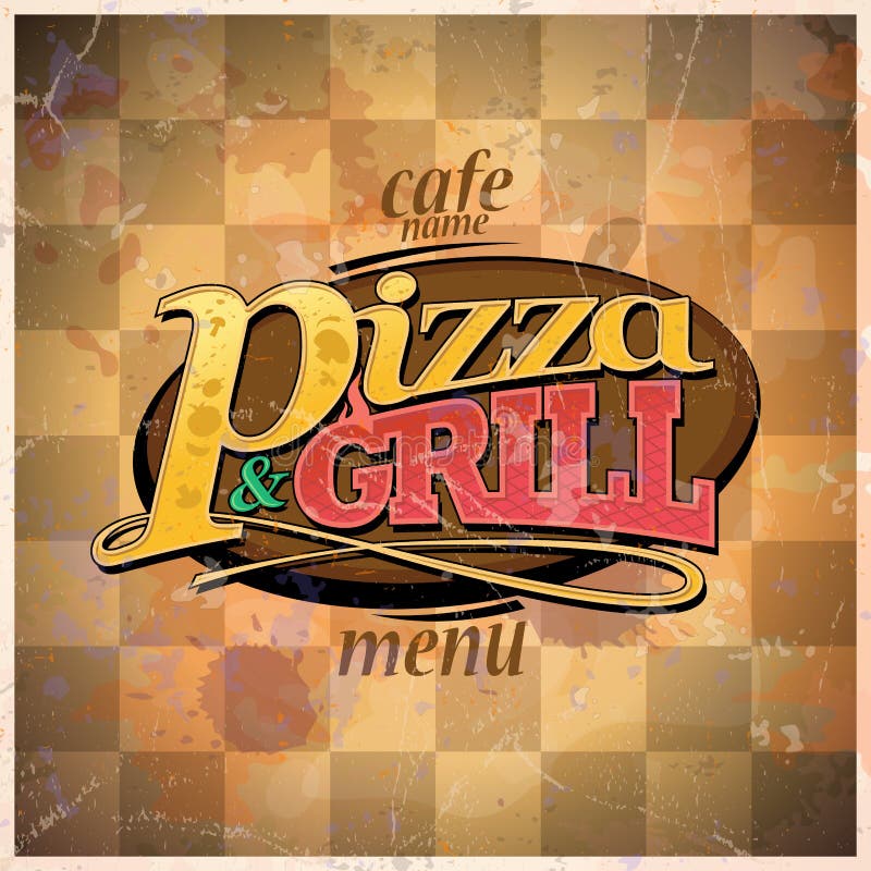 Pizza and Grill Menu Card Design. Stock Vector Illustration of eps10