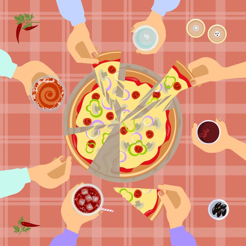 Pizza Hoogste mening vector illustratie Pizza Hoogste mening vector illustratie