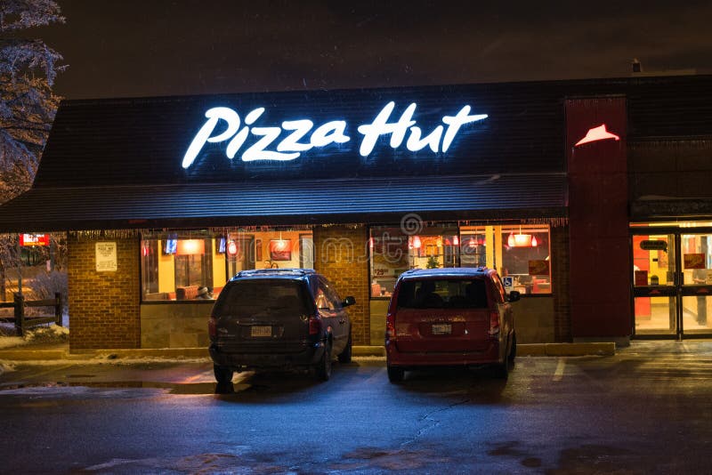 Pizza Hut Store In Winter Editorial Photo - Image: 36247641