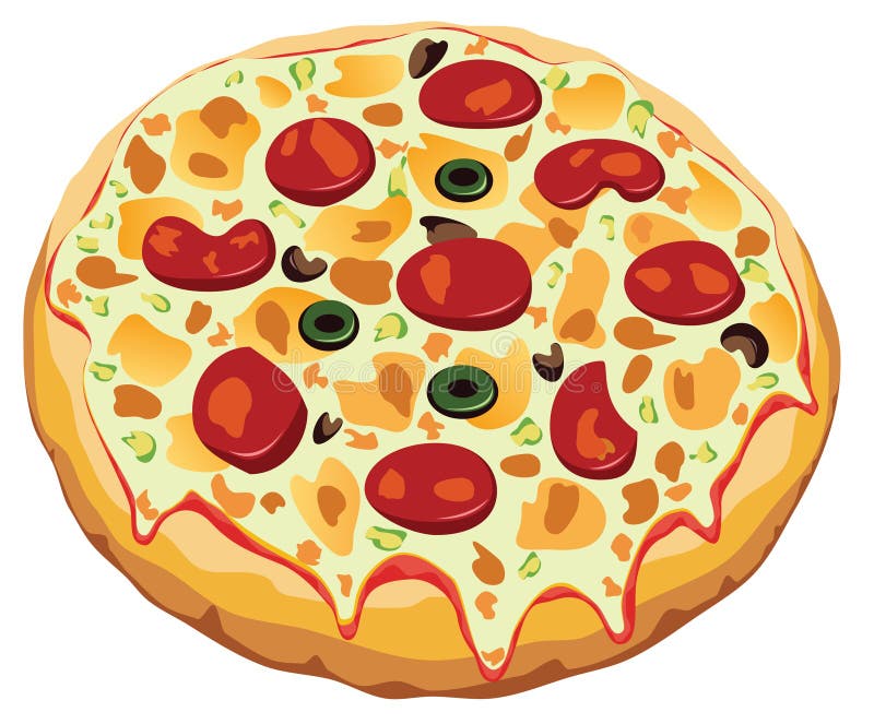 vector italian pizza on white background. vector italian pizza on white background