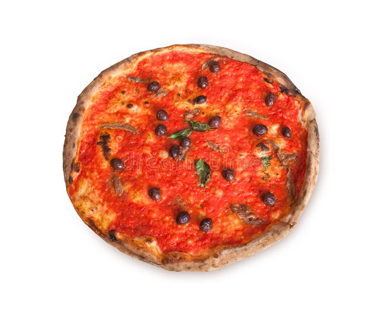 Pizza Marinara Mit Sardellen Und Schwarzen Oliven Stockbild - Bild von ... Pizza Marinara Mit Sardellen Und Schwarzen Oliven Stockbild - Bild von ...