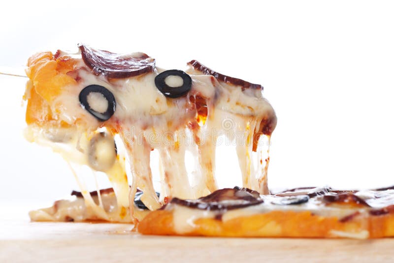 Pizza with melted cheese