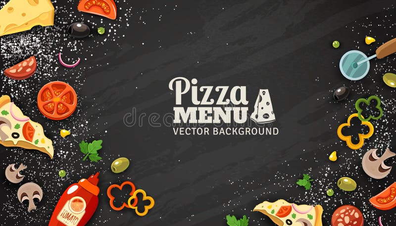 Pizza menu Chalkboard tło