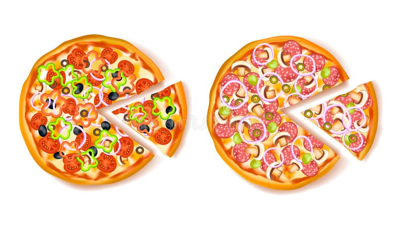 Pizza mit Scheiben-Zusammensetzung