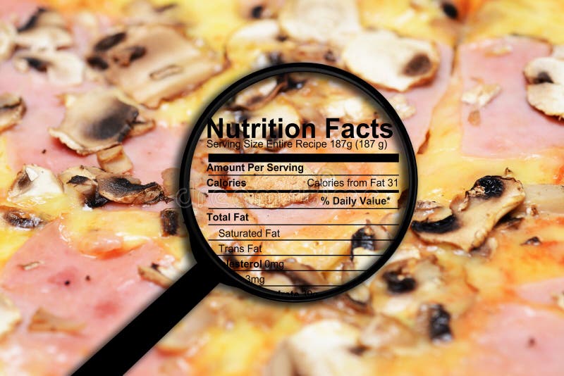 Pizza nutrition facts stock photo. Image of isolated 173271728