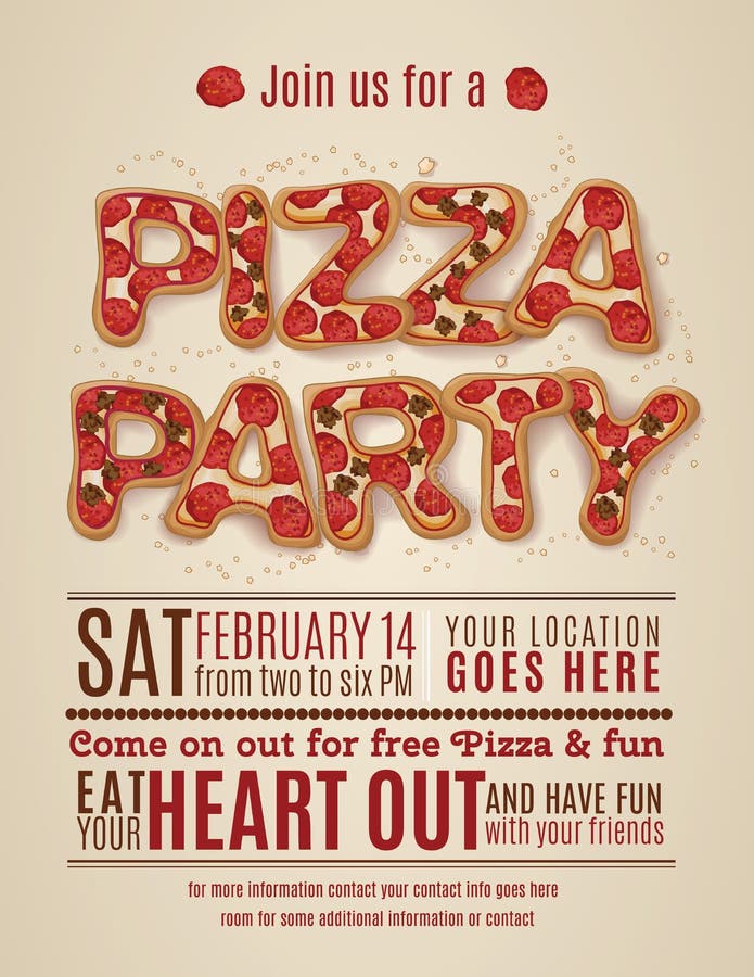 Pizza-Party-Einladungsschablone
