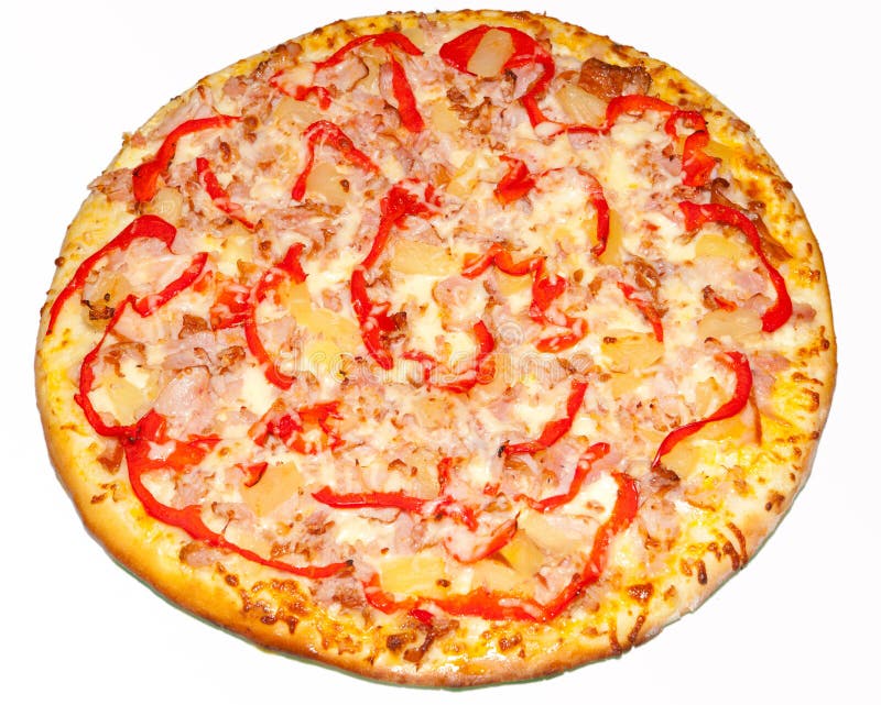 Pizza Italiana Com Carne De Pato E Ananás Numa Caixa Aberta Sobre Um  Conceito De Entrega De Fundo Ciano Imagem de Stock - Imagem de gostoso,  abacaxi: 241916017