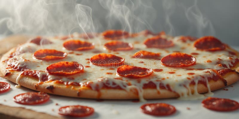 Pizza poivrée chaud croûte croustillante fromage fondu images stock
